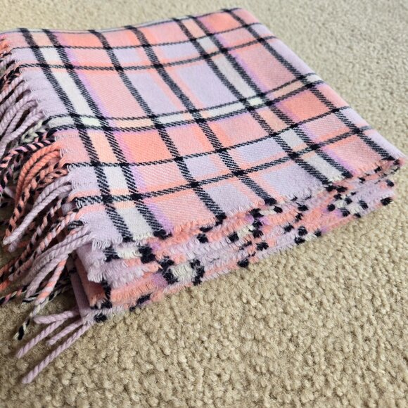 J. Crew Pink Plaid Wool Blend Scarf - Picture 8 of 8